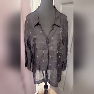 Elegant Sheer Black Women's Blouse